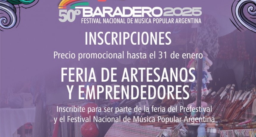 Inscriben para la Feria de Artesanos y de Emprendedores en el Prefestival y el Festival Baradero 2025 