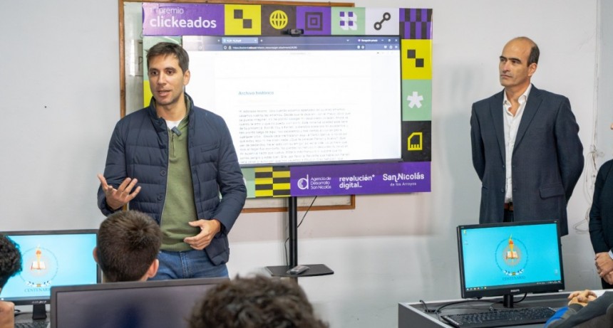 San Nicolás: Passaglia felicitó a los alumnos de la ENET 2 que ganaron la Competencia 